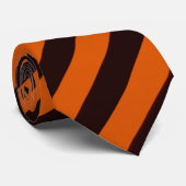 オレンジと黒ストライプ色 ネクタイ (ロール)