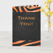 オレンジと黒ゼブラモノグラム カード (黄色い花)