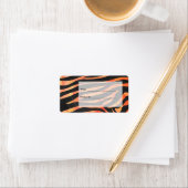 オレンジと黒ゼブラモノグラム ラベル (インサイチュ)