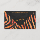 オレンジと黒ゼブラモノグラム 名刺 (裏面)