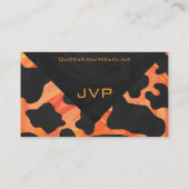 オレンジと黒ゼブラモノグラム 名刺 (裏面)