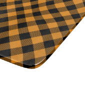 オレンジと黒バッファローチェックハロウィーン カッティングボード (角)