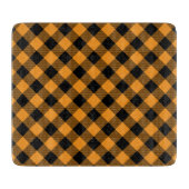 オレンジと黒バッファローチェックハロウィーン カッティングボード (正面)