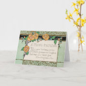 オレンジによってはアールデコの韻を踏む詩のバースデー・カードが開花します カード (黄色い花)