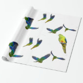 オレンジによって膨らまされるオウムの包装紙 ラッピングペーパー (アンロールド)