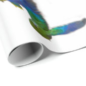 オレンジによって膨らまされるオウムの包装紙 ラッピングペーパー (ロールコーナー)