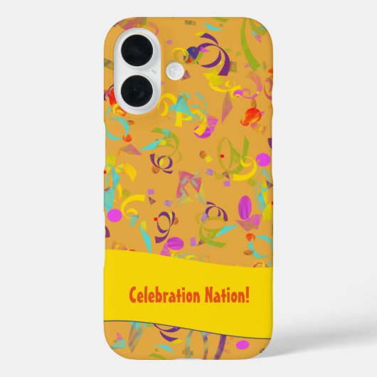 オレンジにカラフルなコンフェティ Case-Mate iPhoneケース (裏面)