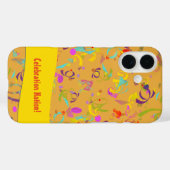オレンジにカラフルなコンフェティ Case-Mate iPhoneケース (裏面 (横))