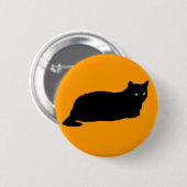 オレンジにクロネコを休む 缶バッジ (正面&裏面)