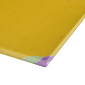 オレンジにハートの付いたフクロウ カッティングボード (角)