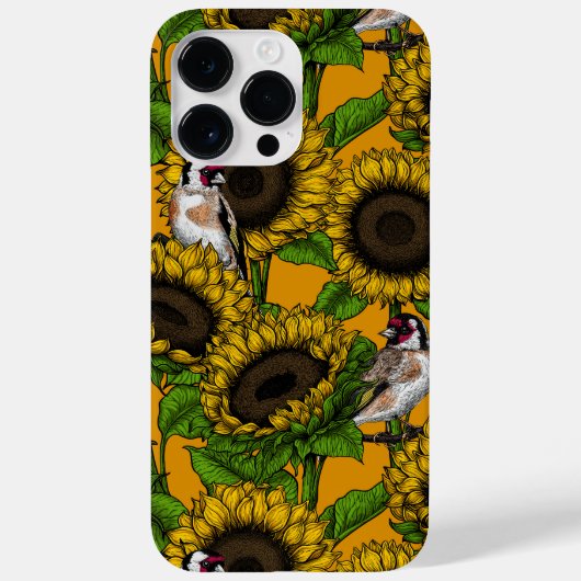 オレンジにヒマワリと金魚 Case-Mate iPhoneケース (裏面)