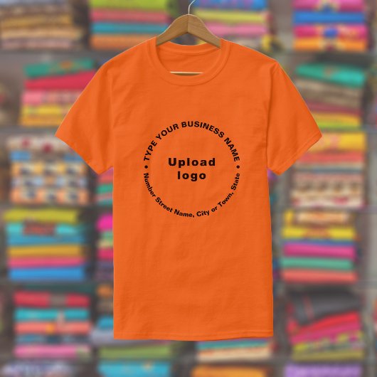 オレンジにラウンドパターン文字のビジネスブランド Tシャツ