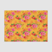 オレンジに優雅な花 薄葉紙 (正面)