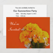 オレンジに咲く黄色の花 招待状 (正面/裏面)