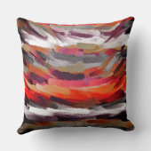 オレンジに灰色に紫色の抽象芸術の絵を描くこと クッション (裏面)