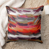 オレンジに灰色に紫色の抽象芸術の絵を描くこと クッション (ブランケット)