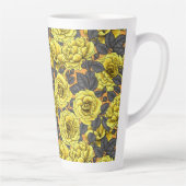 オレンジに灰色の葉バラの黄色 カフェラテマグ (右)