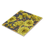 オレンジに灰色の葉バラの黄色 タイル (側面)