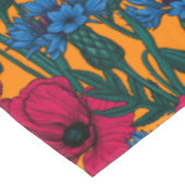 オレンジに赤いケシと青いトウモロコシの花 テーブルクロス (アングル)