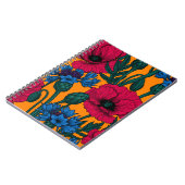 オレンジに赤いケシと青いトウモロコシの花 ノートブック (左側)