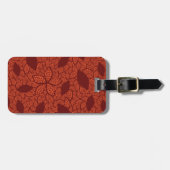 オレンジに赤葉のパターン ラゲッジタグ (正面横)