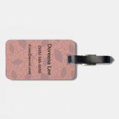 オレンジに赤葉のパターン ラゲッジタグ (裏面横)