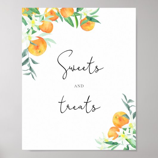 オレンジのお菓子やお菓子ベビーシャワー ポスター (正面)
