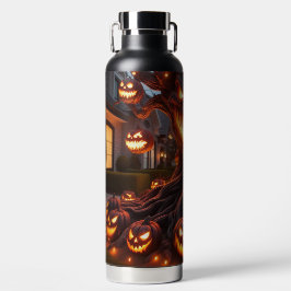 オレンジのかぼちゃのハロウィンツリー おばけで怖い ウォーターボトル