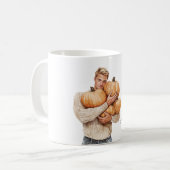 オレンジのかぼちゃブロンドマン コーヒーマグカップ (正面左)