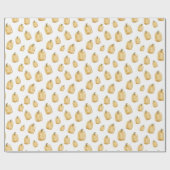 オレンジのかぼちゃ 秋の水彩画 ふるさと風 ラッピングペーパー (フラット)