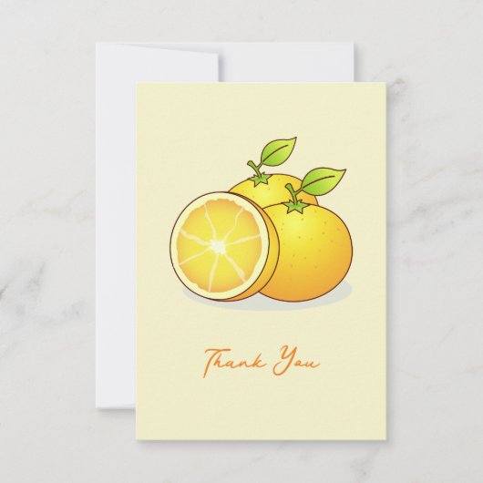 オレンジのかわいい果物 ノートカード (正面)
