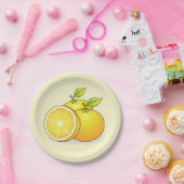 オレンジのかわいい果物 ペーパープレート (パーティー)