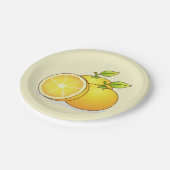 オレンジのかわいい果物 ペーパープレート (アングル)