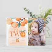 オレンジのかわいこちゃんターニング22歳の誕生日パーティー写真 招待状 (スタンド正面)