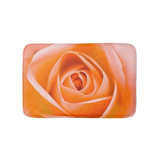 オレンジのばら色の花のバス・マット バスマット (正面)