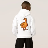 オレンジのアヒルの子供用Tシャツ - かわいい動物柄 (裏面フル)