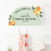 オレンジのアーチ ウェルカム グリーン レモン ブライダルシャワー 横断幕 (インサイチュ)