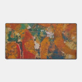 オレンジのアーチ、ジェルプリントの抽象画 デスクマット (正面)