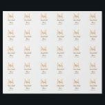 オレンジのイニシャル 結婚前のお祝い 名前 現代 シンプル ラッピングペーパー<br><div class="desc">美しいデザイン</div>