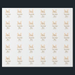 オレンジのイニシャル 結婚前のお祝い 名前 現代 シンプル ラッピングペーパー<br><div class="desc">美しいデザイン</div>