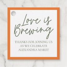 オレンジのウェディングシャワーフェルトタグ