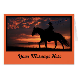 オレンジのカウボーイの日没