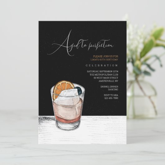 オレンジのカクテル招待状 招待状 (スタンド正面)