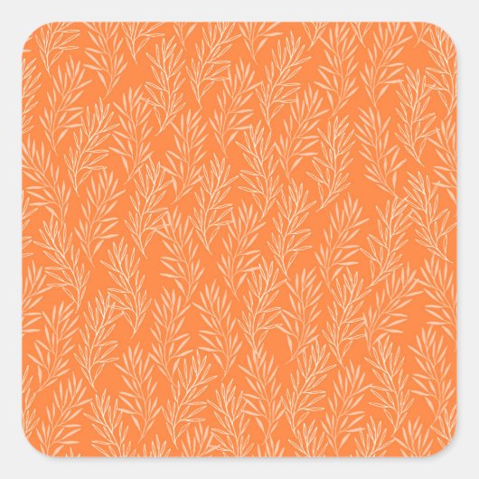 オレンジのカッティング自然スクエアステッカー スクエアシール (正面)