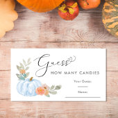 オレンジのカボチャの推測ゲーム いくつお菓子が入っているかな 男の子のシャワーゲーム エンクロージャーカード