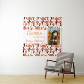 オレンジのキノコ模様の秋の写真 誕生日 タペストリー (インサイチュ)