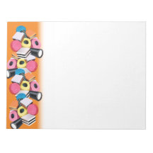 オレンジのキャンディーボーダーオールソートのノートパッド