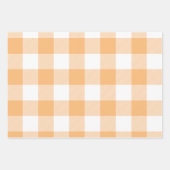 オレンジのギンガムチェック柄 マルチカラー ラッピングペーパーシート (正面3)