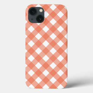 オレンジのギンガム ケース・メイト iPhone ケース