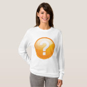 オレンジのクエスチョンマーク 太字 モダンシンボル Tシャツ (正面フル)